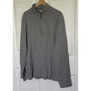 J.Crew Men's XL Gray 1/4 Zip Pullover Sweater 100% Cotton Mock Neck Casual